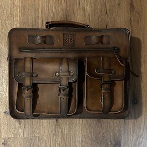 STS Ranchwear Rustic Brown Leather Briefcase